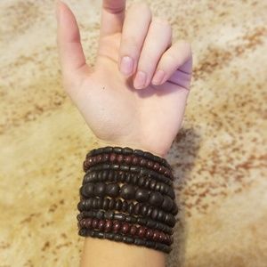 Wooden Spiral Cuff Bracelet